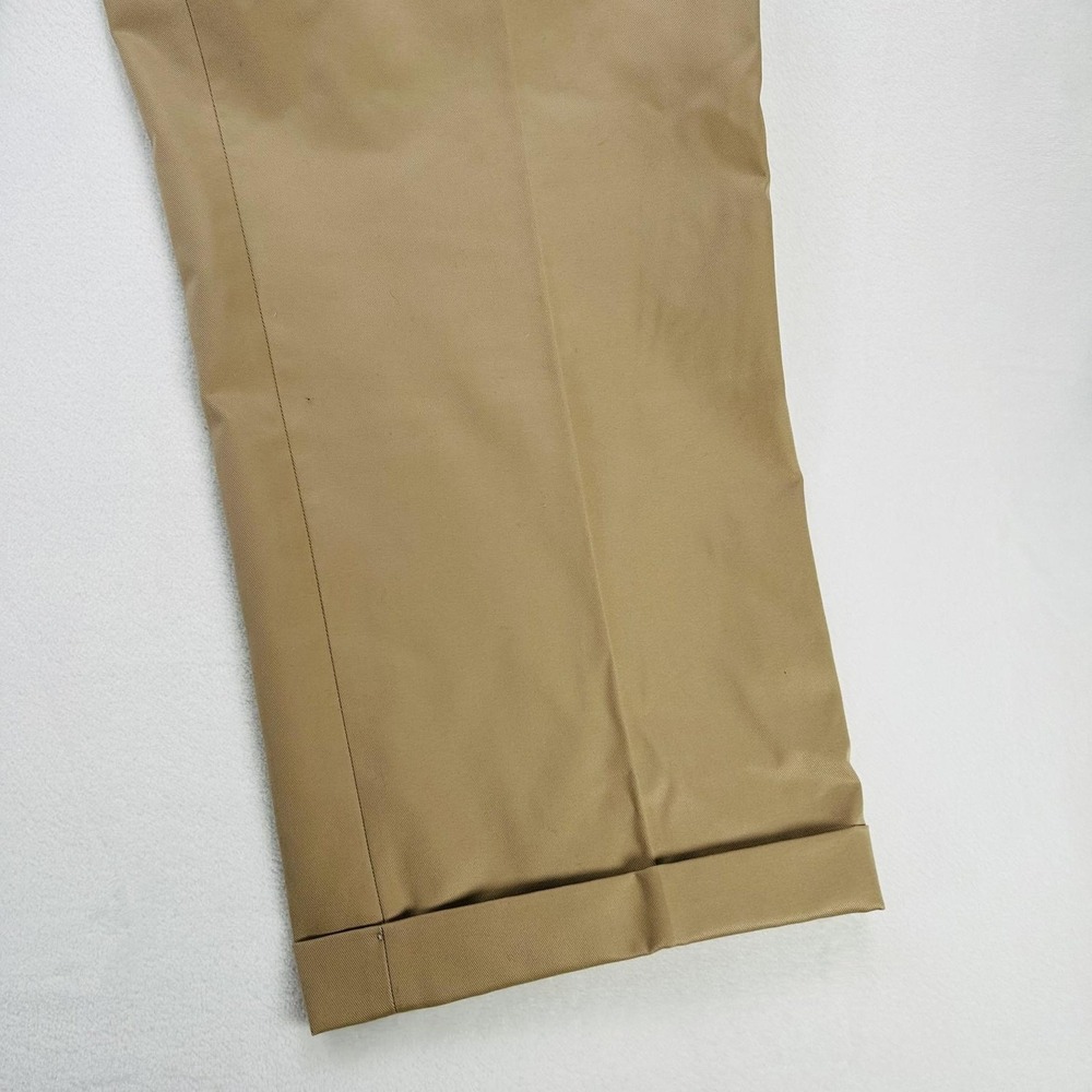 Lands' End Pants Mens 46 Long Khaki Traditional Fit Pleated Cuffed Chino Casual - Picture 13 of 16